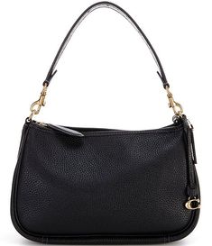 COACH Cary Pebble Leather Crossbody Bag | Dillard's Cary Bag, Black Mini Bag, Cross Shoulder Bags, Black Leather Crossbody Bag, Bags Aesthetic, Black Shoulder Bag, Small Shoulder Bag, Dillard's, Coach Purses