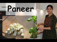 a woman standing next to a cutting board with cheese on it