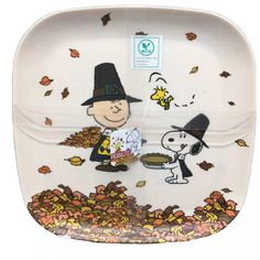 New Peanuts Thanksgiving Melamine Dinner Plate Set Material: Eco Friendly Bamboo Fibre Measures: 10" X 10" With Rounded Corners Set Of 4 Kid Friendly Dishwasher Safe On Top Rack Only Not Recommended For Microwave Use Biodegradable Model: Thanksgiving, Falling Leaves, Pilgrim, Pumpkin Pie, Charlie Brown, Snoopy, Woodstock Peanuts Thanksgiving, Charlie Brown Thanksgiving, Charlie Brown Snoopy, Dinner Plate Set, Melamine Dinner Plates, Snoopy Woodstock, Falling Leaves, Dinner Plate Sets, Thanksgiving Decorations