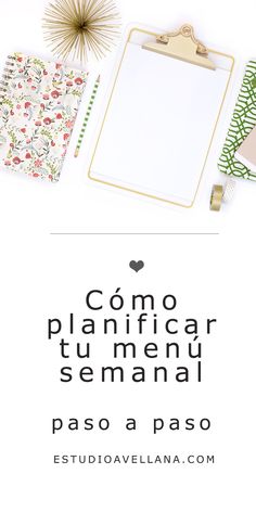 a clipboard with the words como planificr tu meny semanial