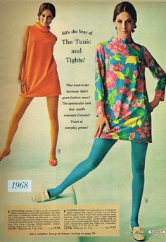 60s Colored Tights, Mod Fashion 60s, 60s Fashion Trends, Outfits 60s