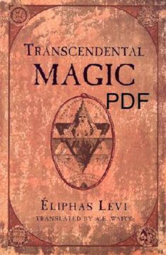 an old book cover with the title transcendial magic pdf, written by thomas levi