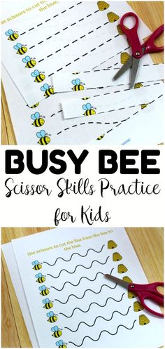 the busy bee scissors skills practice for kids