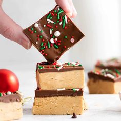 Christmas Bars, To Simply Inspire, Peanut Butter Chocolate Bars, Holiday Sprinkles, Chocolate And Peanut Butter, Chocolate Peanut Butter Cookies, Peanut Butter Balls