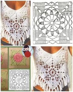 the crochet pattern is shown with instructions to make it