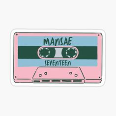 a pink and blue cassette sticker with the words manasae written on it