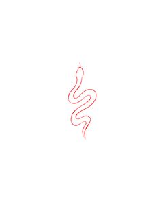 a red line drawing of a snake on a white background with the letter s in it's center