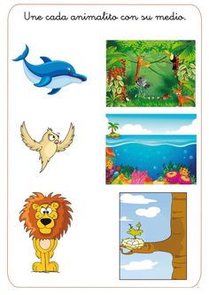 an image of animals and plants in spanish