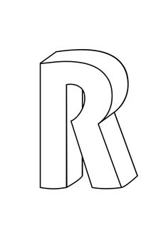 the letter r is drawn in black and white