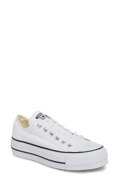 Leather Chuck Taylors, All Star Platform, Navy Jumpsuit, Jumpsuit White, Blazer White, Platform Converse, Top Sneakers Women, New Converse, Converse White