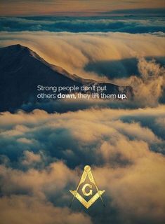 an image of clouds and mountains with a quote about people don't put others down, they lift them up