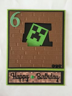 a birthday card made to look like an old video game console with the number 6 on it