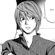 an anime character with long hair wearing a black and white striped shirt, looking at the camera