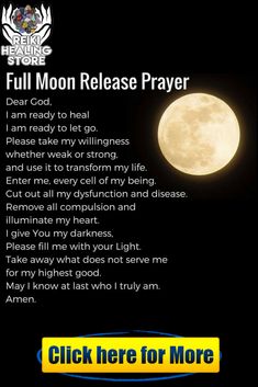 Full moon release prayer if you love reiki prayer you can read this full post Full Moon Release, Moon Prayer, Full Moon Quotes, Moon Affirmations, Reiki Prayer, Full Moon Spells, Full Moon Meditation, Smudging Prayer