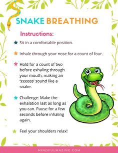 the snake breathing instructions for kids