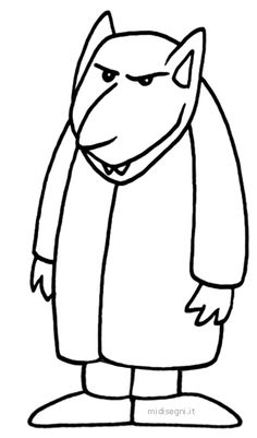 a drawing of a cat wearing a coat