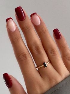 Nail Burgundy, Nails Maroon, Maroon Nail Designs, Nails Application, Nail Tattoos, Red And Gold Nails, Colourful Nails, Kutek Disney, Swag Ideas