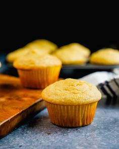 a close up of some muffins on a table