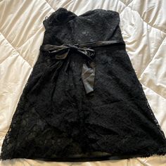 Non Slip Top Lining, Satin Bow, Detachable Straps Included Slip Top, Size 12 Dress, Black Lace Dress, Satin Bow, Express Dresses, Black Lace, Lace Dress, Colorful Dresses, Size 12