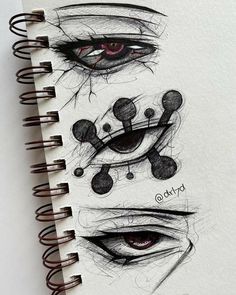 a drawing of different eyes and shapes