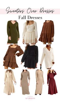 Sweaters Over Dresses Collage Featuring Fall Dresses   Fall fashion  fall looks  fall outfit inspo  mom looks  mom style  warm outfits  autumn dresses  midi dresses  neutral colors  Amazon fashionn  Follow my shop @paisleyandsparrow on the @shop.LTK app to shop this post and get my exclusive app-only content!  #liketkit #LTKStyleTip #LTKSeasonal #LTKFindsUnder100 @shop.ltk https://liketk.it/4XENc Sweater Over Dress, Evening Gowns Elegant, Warm Outfits, Outfit Inspo Fall, And Dresses, Fall Looks