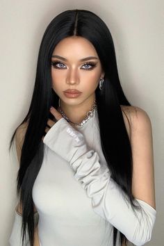 Tara Lynn's Black Long Lace Front Straight Synthetic Wigs 26" - Tara Lynn's Boutique Mannequin Hair, Lace Front Straight, Take Care Of Your Hair, Affordable Wigs, Straight Lace Front Wigs, Wig Making, Long Wigs, Hair Game, Bad Hair