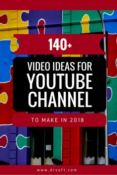 the words video ideas for youtubee channel to make in 2018 with colorful puzzle pieces