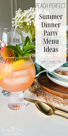 peach perfect summer party menu ideas