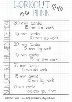 the workout plan for beginners is shown in black and white, with blue writing on it