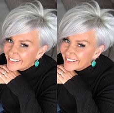 Shoulder Length Bob Haircut, Pixie Cut Wigs, Short Silver Hair, Long Hair Wigs, Pixie Cut Wig, Bob Haircuts For Women, Short Bob Haircuts, Wig With Bangs, Short Pixie Cut