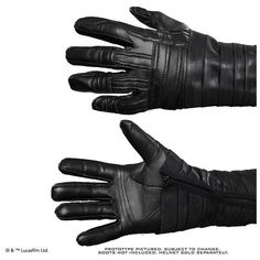 two black leather gloves on top of each other