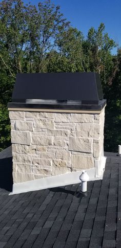 a chimney on the roof of a house