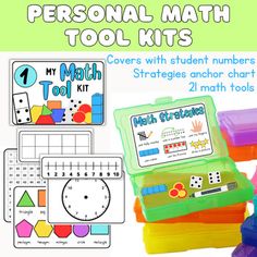 Use these Math Tool Kit labels to create personal math tool kits for your students. These labels are designed to fit 5x7 photo boxes (can be purchased on amazon, from Michael's, etc.) Having personal math tool kits will set your students up for success as they will have various manipulatives and tools at their fingertips.How to use this product in the classroom: Print, laminate, and cut out the Math Tool Kit front cover labels, strategy anchor charts, and the math mats your students will need to Math Kits First Grade, Math Tool Kit 2nd Grade, 2nd Grade Math Toolkit, 1st Grade Math Tool Kits, Kindergarten Math Tool Kit, Math Manipulatives Organization, Math Tool Kit, Special Education Resource Teacher, Bridges Math