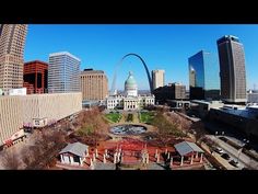 an aerial view of the st louis skyline