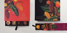 an assortment of assorted chocolates and candies are displayed in the packaging design