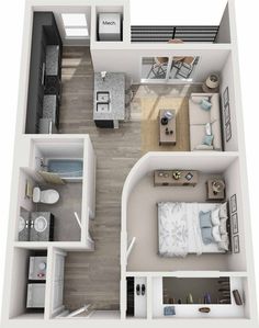 the floor plan of a two bedroom apartment