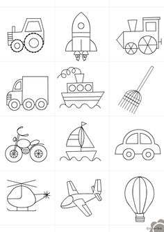 the different types of vehicles that can be used to learn how to draw and paint