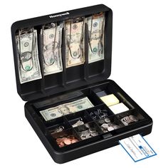 an open briefcase filled with lots of money