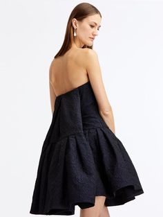 The ultimate party dress, this cocktail dress is defined by exquisite floral detailing on a backdrop of textured navy cloqué. Featuring pleats that gather at the back and cascade to the hem, you are sure to be the center of attention. Center Of Attention, Dress Backs, The Back, Party Dress, Cocktail Dress, Texture, Navy, Floral