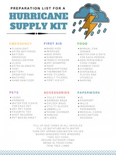 Storm Preparedness, Storm Prep, Emergency Numbers, Emergency Evacuation