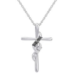 #blackdiamondgem #jewelry-ad Black and White Diamond Cross Pendant-Necklace in Sterling Silver Black Diamond Pendant, Summer Jewelry Trends, Black Diamond Engagement Rings