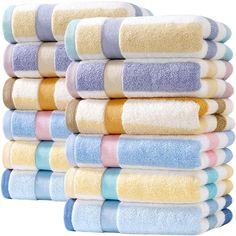 a stack of towels stacked on top of each other