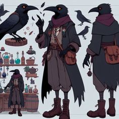 Kenku Character Art, Kenku Rogue, Kenku Dnd, Pathfinder Character, Pathfinder Rpg, Crows Ravens, Fantasy Races