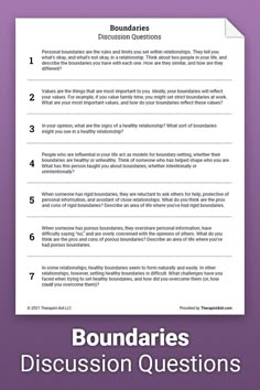 Questions About Boundaries, Boundaries Group Therapy Activities, Boundaries Group Activities, Group Therapy Discussion Questions, Boundaries Group Therapy, Recovery Discussion Questions, Types Of Boundaries Worksheet, Therapy Discussion Questions, Boundaries Activities Therapy Ideas