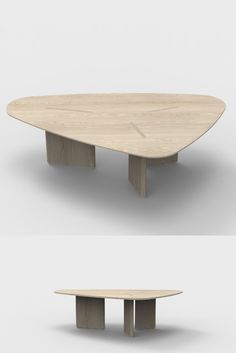 an oval table with two different angles