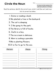 a printable worksheet for reading the poem circle the nunn, which is in