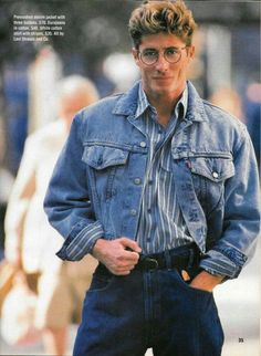 80s Outfits Men, 1980s Mens Fashion, 80s Mens Fashion, 1980s Men, Mens 80s, Spiritual Fashion, Denim Shorts Outfit