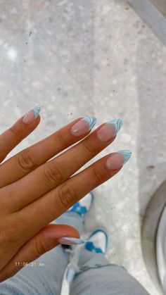 Looking for French tip nail inspiration that's anything but boring? Look no further than our collection of 64+ stunning French tip nail designs. From classic to creative, you'll find plenty of ideas to elevate your nail game and make a statement. Get inspired and take your nail game to the next level! #nailideas Blue Wedding Nails, Spring Break Nails, Beachy Nails, Fake Nails Long, Zebra Nails, Broken Nails, Blue Acrylic Nails, Smink Inspiration