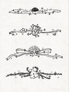 an old fashioned tattoo design with stars and ribbons