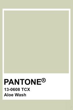 the pantone color is light green and has a white square on it, which reads'13 - 088 tcx aloe wash